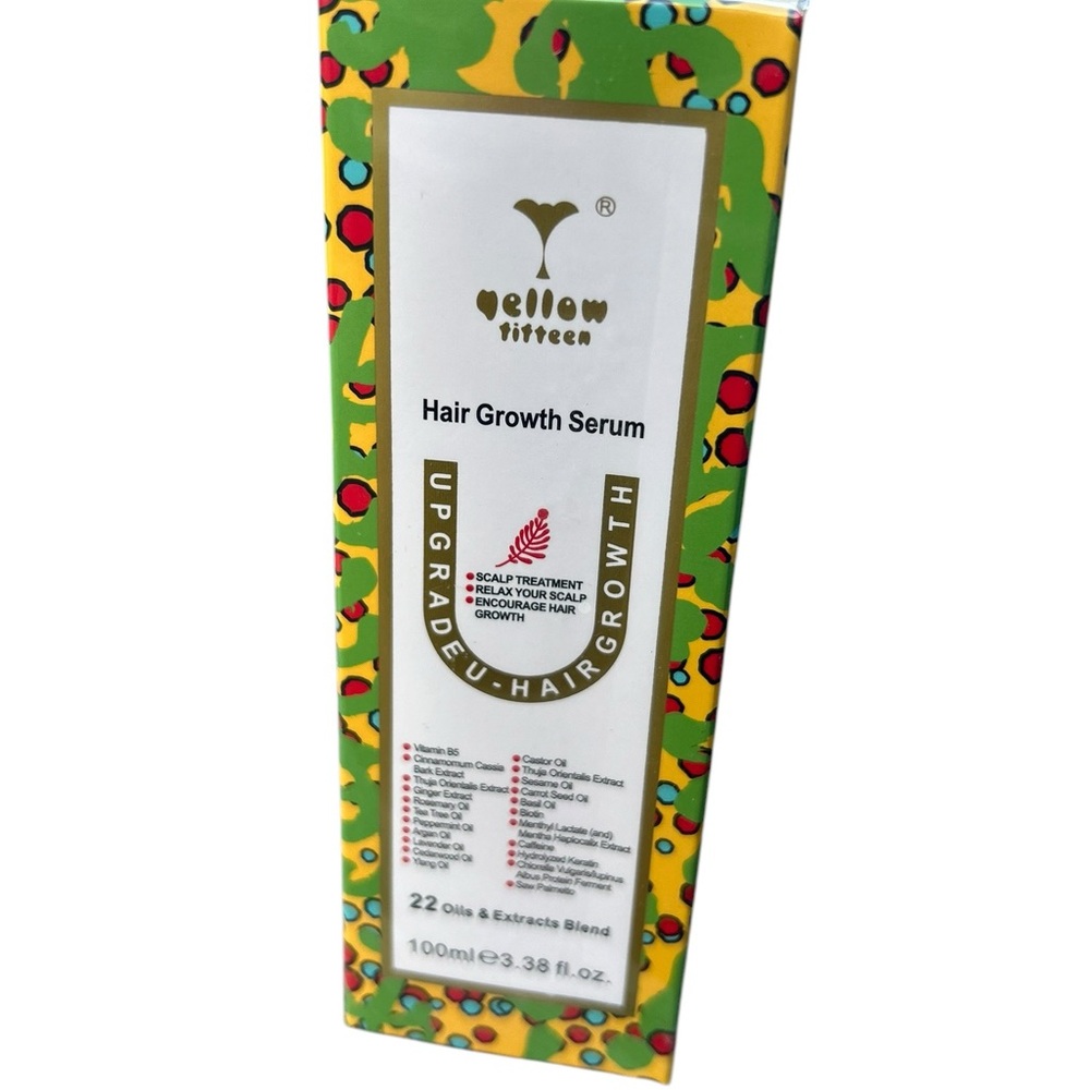 Yellow Fifteen Hair Growth Serum Ginger, B5, Rosemary Oil, Tea Tree Argan Castor
